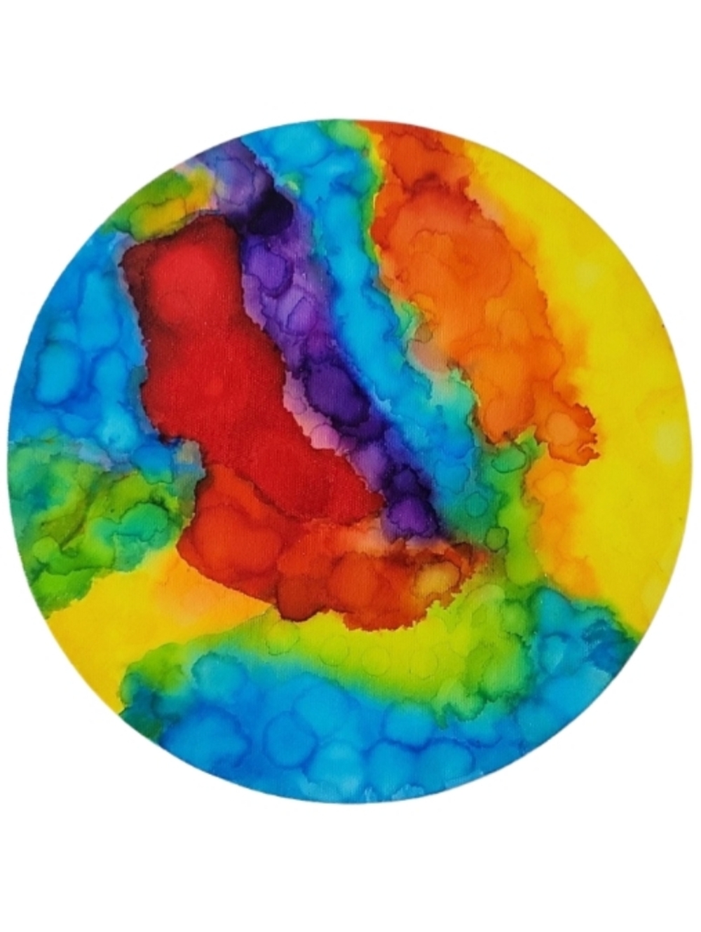 Hand Crafted Abstract Design Round  12 x 12 Inches Canvas Painting - Picture 2 of 4